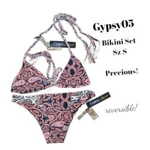 Gypsy 05 Bikini Swim Suit Sand Reversible Peach Sand S